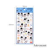 a sheet of cute astronaut deco stickers