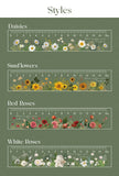 all available styles of transparent flower acrylic rulers