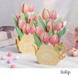 Tulip Flower Bouquet 3D Pop Up Greeting Cards - Birthday Cards Valentine's Day Cards Wedding Anniversary cards