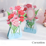 Carnation Flower Bouquet 3D Pop Up Greeting Cards - Birthday Cards Valentine's Day Cards Wedding Anniversary cards