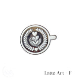 Latte Art Badge Brooch | Enamel pin