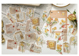 Vintage Flower Letter Washi Deco Sticker Bag [30 Stickers]