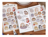 Animal Washi Deco Sticker Sheet | Dogs, Cats, Rabbits, Hamsters, Birds