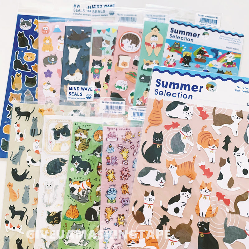 Cute Cat Sticker Sheet, Cat Stickers