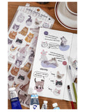 Animal Washi Deco Sticker Sheet | Dogs, Cats, Rabbits, Hamsters, Birds