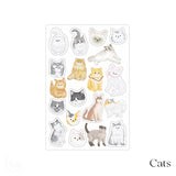 Animal Washi Deco Sticker Sheet | Dogs, Cats, Rabbits, Hamsters, Birds