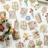 Vintage Flower Letter Washi Deco Sticker Bag [30 Stickers]